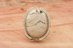 Genuine White Buffalo Turquoise Sterling Silver Ring